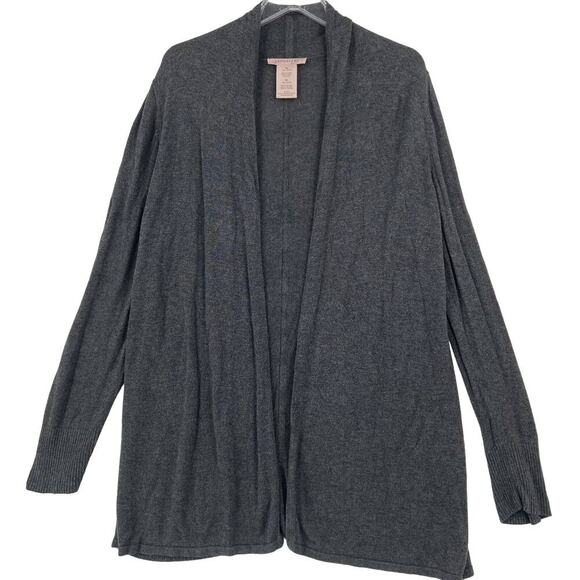 Philosophy Open Cardigan Sweater Womens Size XL Gray Tunic Longline Knit - Picture 1 of 10